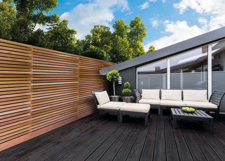 Western Red Cedar Slats in Patio Garden